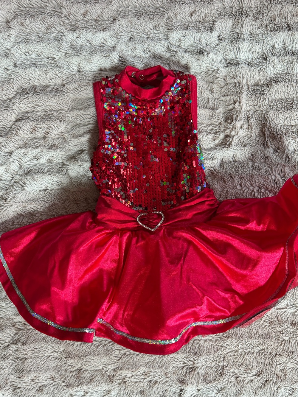 Weissman Girls’ Red Sequin Dance/Costume Dress size SC
